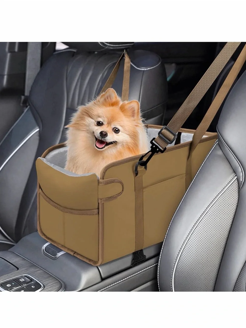Dog Car Seat Booster - Tan Pet Travel Booster Seat